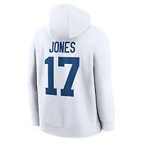Sweat à capuche en polaire Nike Daniel Jones blanc pour homme, avec nom et numéro du joueur des Indianapolis Colts.