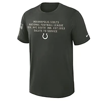Men's Nike Dark Green Indianapolis Colts 2025 Salute to Service Sideline Slub Dri-FIT T-Shirt