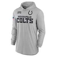 Men's Nike Gray Indianapolis Colts 2024 Salute to Service Lightweight Dri-FIT Long Sleeve Hoodie T-Shirt