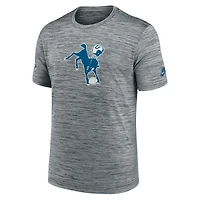 Men's Nike Gray Indianapolis Colts Sideline Velocity Throwback Logo Dri-FIT T-Shirt