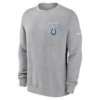 Sweat-shirt en molleton Nike Primetime Club des Indianapolis Colts gris chiné pour homme