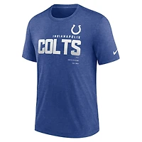 T-shirt à trois mélanges Nike Heather Royal Indianapolis Colts Team pour Homme