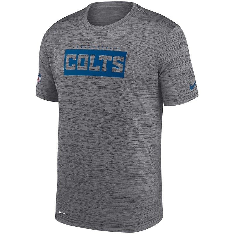 Men's Nike Heathered Gray Indianapolis Colts Legend Velocity Training Wordmark Performance - T-Shirt