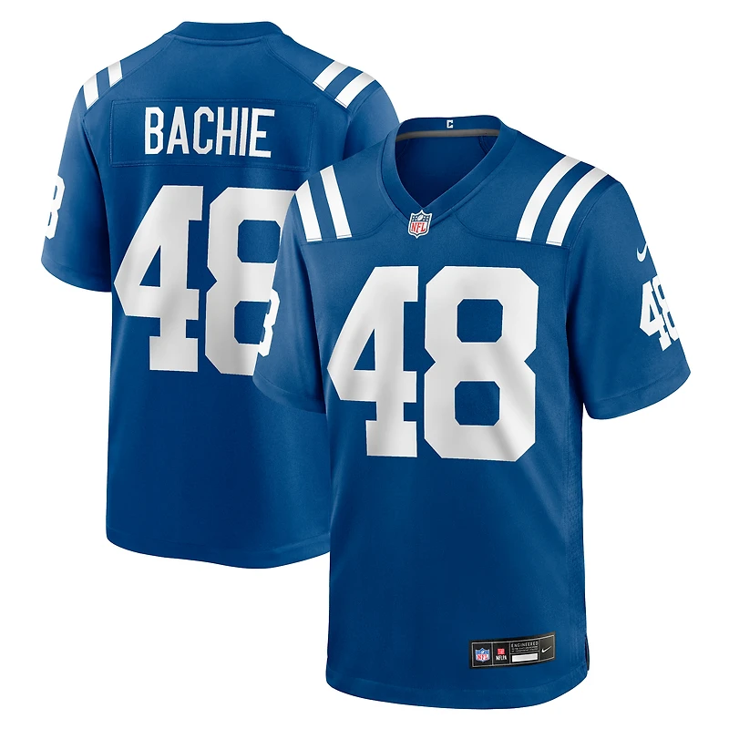 Men's Nike Joe Bachie  Royal Indianapolis Colts Team Game Jersey