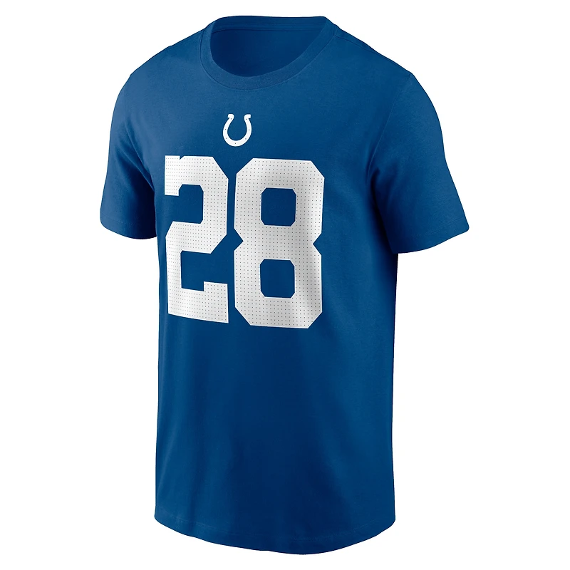 T-shirt avec nom et numéro de joueur Nike Jonathan Taylor Royal Indianapolis Colts pour homme