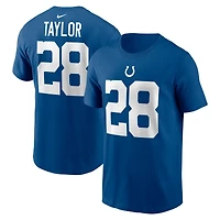T-shirt avec nom et numéro de joueur Nike Jonathan Taylor Royal Indianapolis Colts pour homme