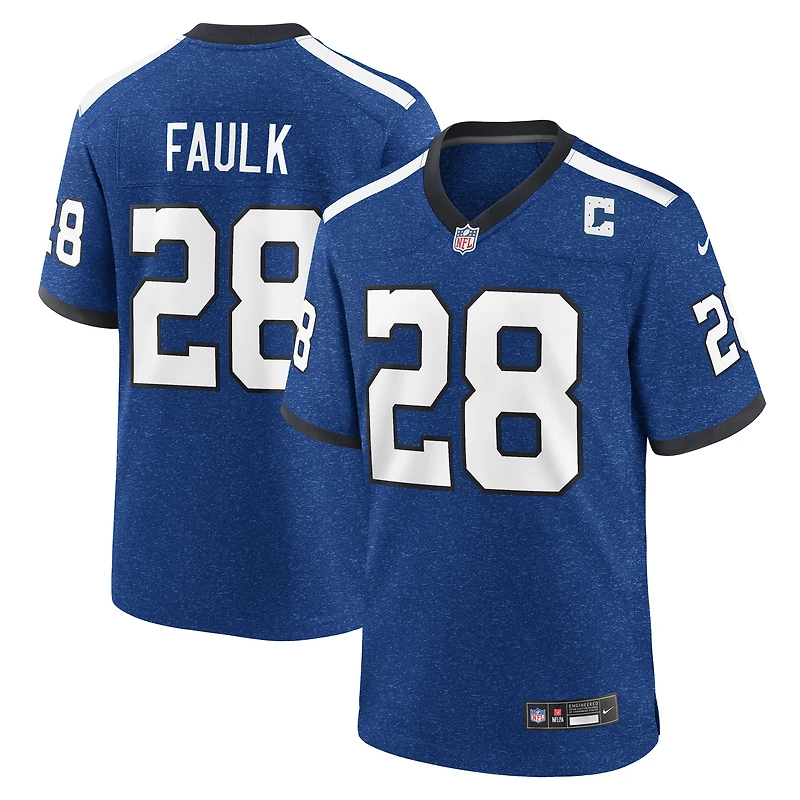 Maillot Nike Marshall Faulk bleu pour homme, joueur retraité des Indianapolis Colts, match alternatif
