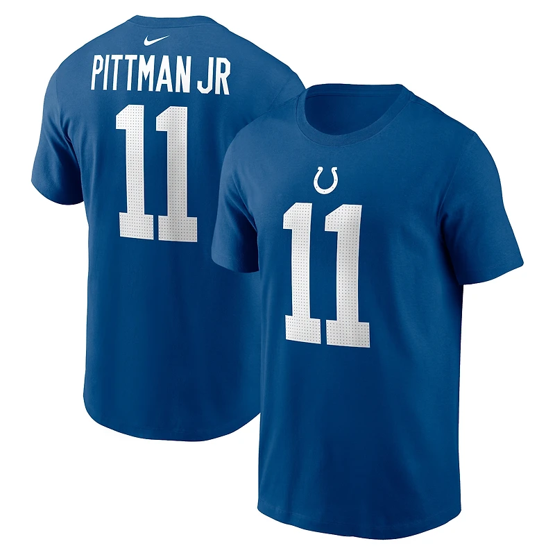 T-shirt Nike Michael Pittman Jr. Royal Indianapolis Colts avec nom et numéro de joueur pour homme