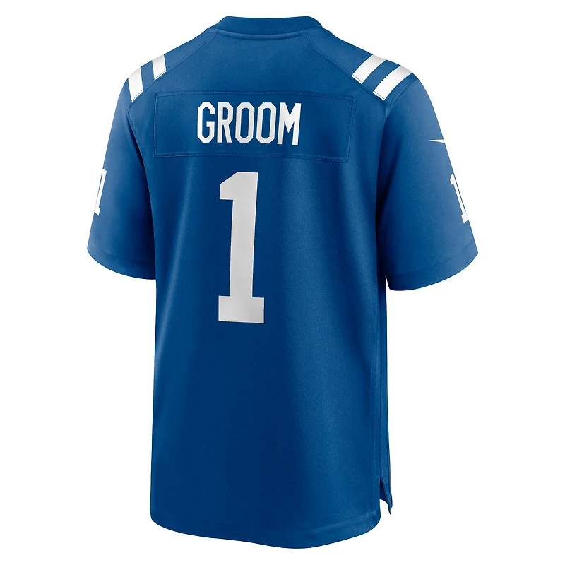 Maillot de match Nike numéro 1 Groom Royal Indianapolis Colts pour homme