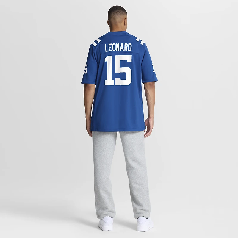 Men's Nike Riley Leonard  Royal Indianapolis Colts Team Game Jersey