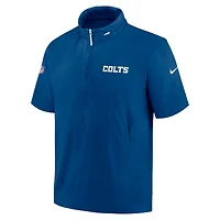 Veste à capuche manches courtes et demi-zip Nike Royal Indianapolis Colts 2024 Sideline Coach pour homme