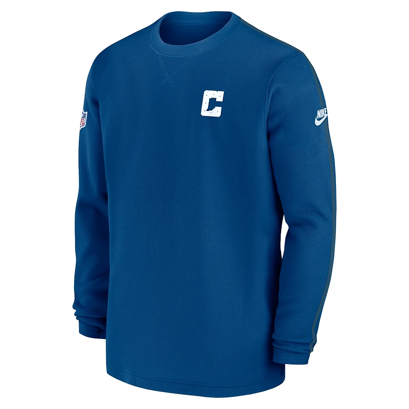 Haut à manches longues Nike Royal Indianapolis Colts Alternate Logo Coach pour homme