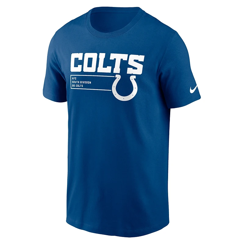T-shirt essentiel Division des Colts d'Indianapolis Royal Nike pour homme