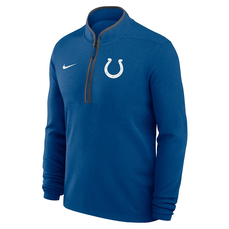 Pull Nike Royal Indianapolis Colts léger Victory Dri-FIT à demi-zip pour homme