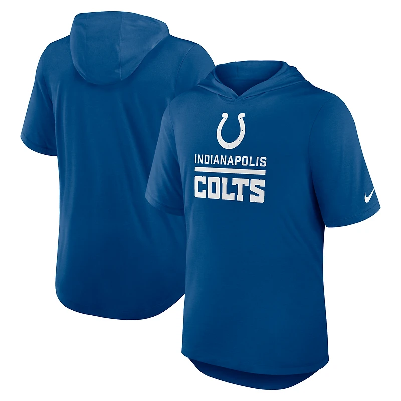 Men's Nike Royal Indianapolis Colts Lockup Tri-Blend Hoodie T-Shirt