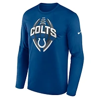 T-shirt Nike Royal Indianapolis Colts Primetime Legend Icon Performance à manches longues pour homme