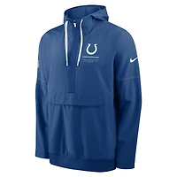Men's Nike Royal Indianapolis Colts Sideline Anorak Half-Zip Hooded Jacket