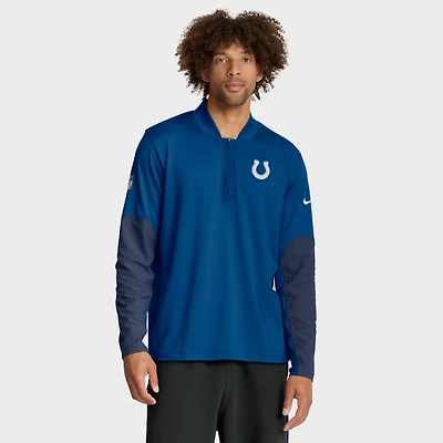 Pull Nike Royal Indianapolis Colts Sideline Dri-FIT à demi-zip pour homme