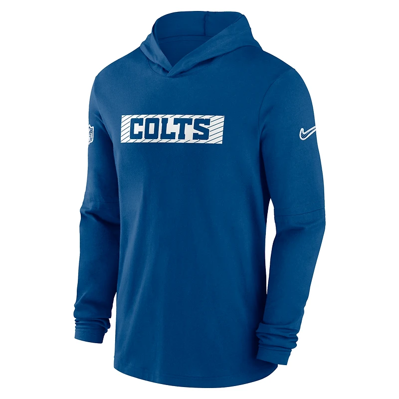 T-shirt à manches longues Nike Royal Indianapolis Colts Sideline pour homme
