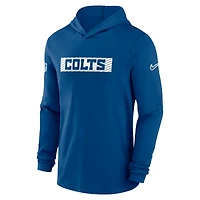 T-shirt à manches longues Nike Royal Indianapolis Colts Sideline pour homme