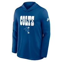 Sweat à capuche manches longues Nike Royal Indianapolis Colts Sideline Pass Accuracy Dri-FIT pour homme