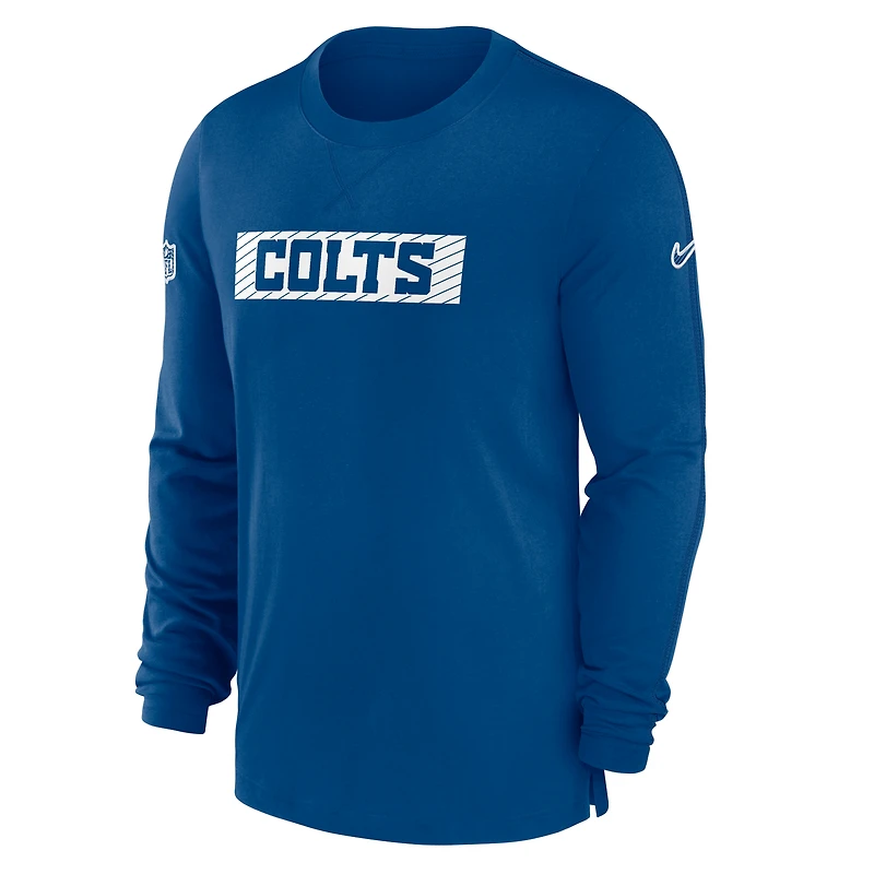 T-shirt à manches longues Nike Royal Indianapolis Colts Sideline Player Performance pour homme
