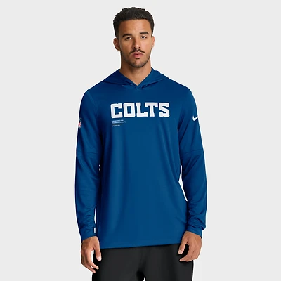 Men's Nike Black Indianapolis Colts Sideline Pure Fury Dri-FIT Long Sleeve Hoodie T-Shirt