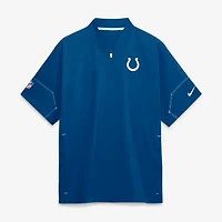 Veste d'entraîneur Nike Royal Indianapolis Colts Sideline à manches courtes et fermeture éclair au quart pour homme