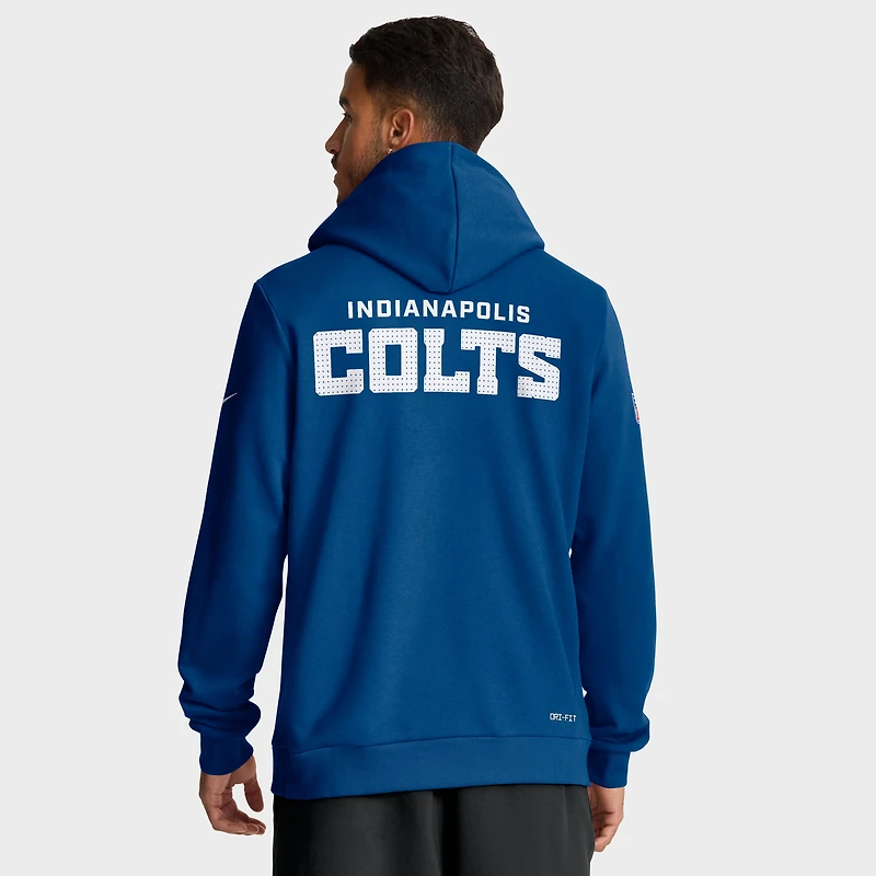 Sweat à capuche Nike Royal Indianapolis Colts Sideline Standard Issue Initial Home Dri-FIT pour homme
