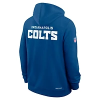 Sweat à capuche Nike Royal Indianapolis Colts Sideline Standard Issue Initial Home Dri-FIT pour homme