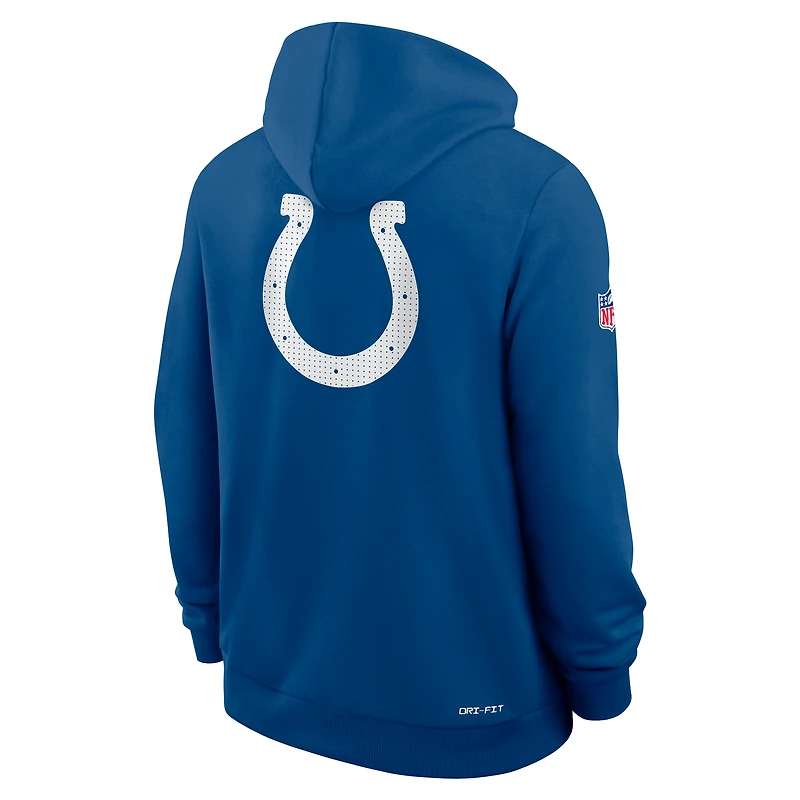 Sweat à capuche Nike Royal Indianapolis Colts Sideline Standard Issue Utility Player Dri-FIT entièrement zippé pour homme