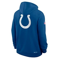 Sweat à capuche Nike Royal Indianapolis Colts Sideline Standard Issue Utility Player Dri-FIT entièrement zippé pour homme