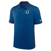 Polo Nike Royal Indianapolis Colts Sideline Victory Stripe Dri-FIT pour homme