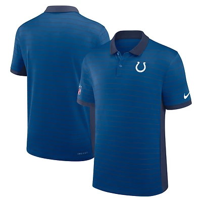 Men's Nike Royal Indianapolis Colts Sideline Victory Stripe Dri-FIT Polo