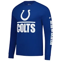 T-shirt à manches longues Nike Royal Indianapolis Colts Split Local pour homme