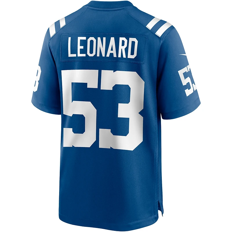 Maillot de match Nike Shaquille Leonard Royal Indianapolis Colts pour homme