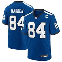 Maillot Nike Tyler Warren Heather Royal pour homme, Alternate 2 Indiana Nights Game des Indianapolis Colts