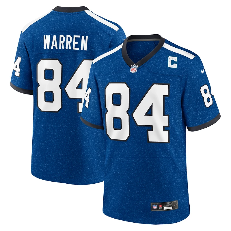 Men's Nike Tyler Warren Heather Royal Indianapolis Colts Alternate 2 Indiana Nights Game Jersey