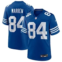 Maillot Nike Tyler Warren Royal pour homme des Indianapolis Colts, match alternatif