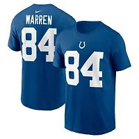 T-shirt Nike Tyler Warren Royal Indianapolis Colts pour homme avec nom et numéro