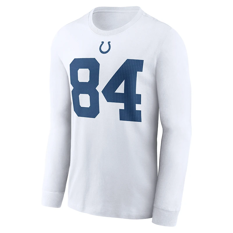 Men's Nike Tyler Warren White Indianapolis Colts Name & Number Long Sleeve T-Shirt
