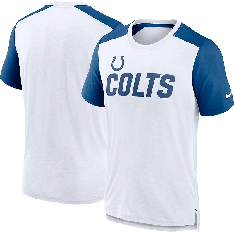 T-shirt avec nom de l'équipe des Colts d'Indianapolis Nike pour homme, blanc/bleu chiné