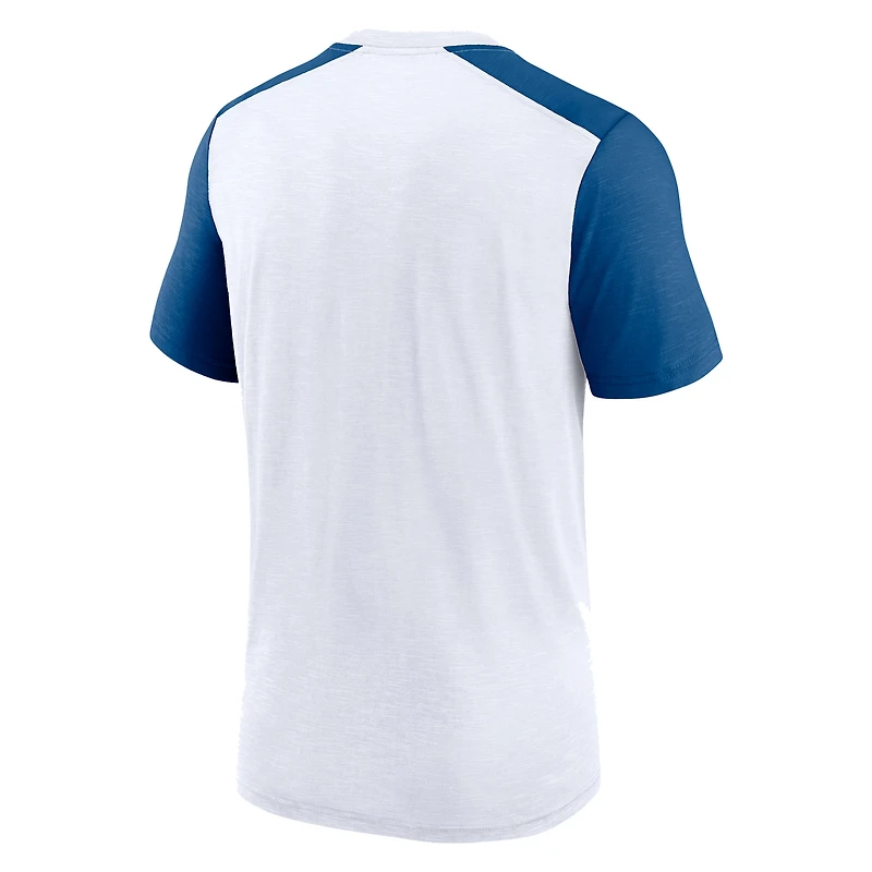 T-shirt avec nom de l'équipe des Colts d'Indianapolis Nike pour homme, blanc/bleu chiné
