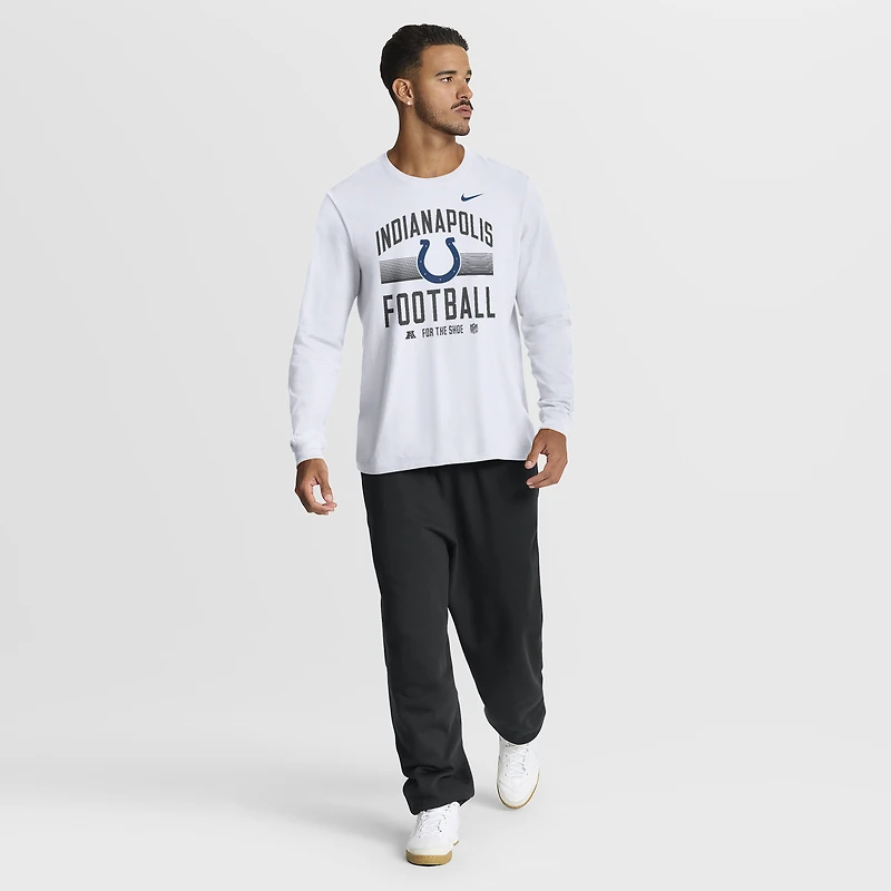 Men's Nike White Indianapolis Colts Essential Cotton Long-Sleeve T-Shirt