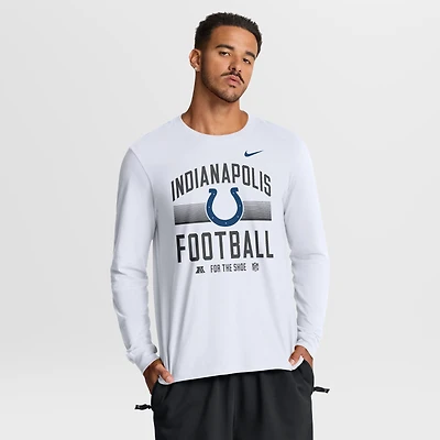 Men's Nike White Indianapolis Colts Essential Cotton Long-Sleeve T-Shirt