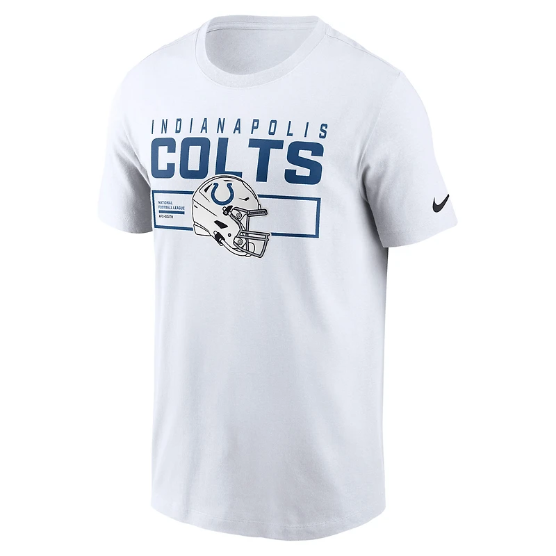 Men's Nike White Indianapolis Colts Primetime Helmet Essential T-Shirt