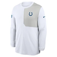 Men's Nike White Indianapolis Colts Sideline Coach UV Dri-FIT Long Sleeve Shirt