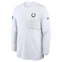 Men's Nike White Indianapolis Colts Sideline Coach UV Dri-FIT Long Sleeve Shirt