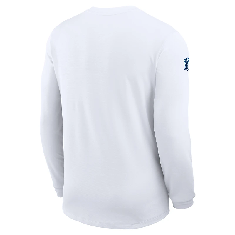 Men's Nike White Indianapolis Colts Sideline Coach UV Dri-FIT Long Sleeve Shirt