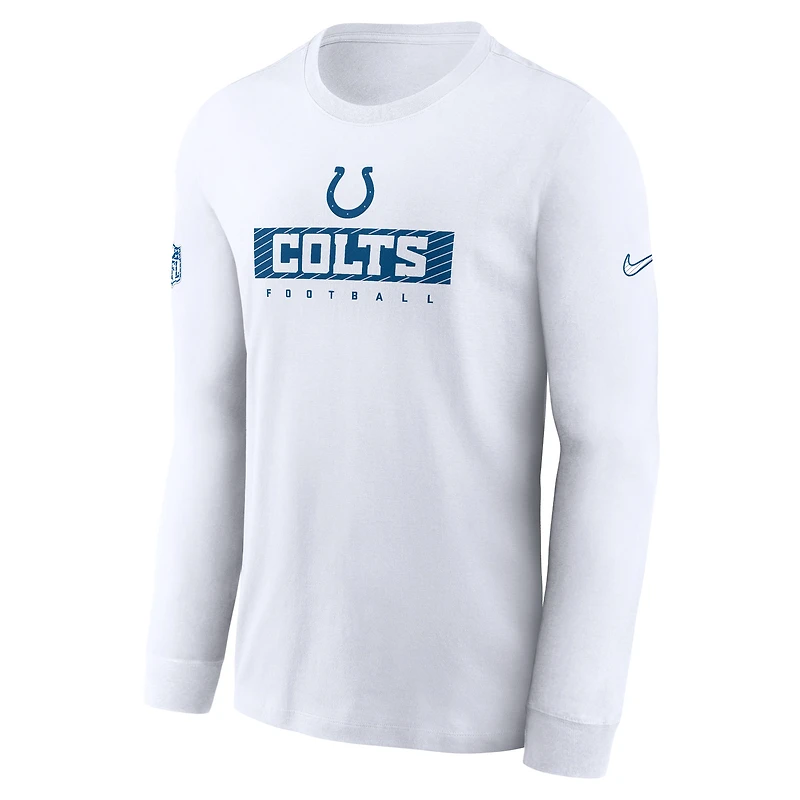 Men's Nike White Indianapolis Colts Sideline Dri-FIT Long Sleeve T-Shirt